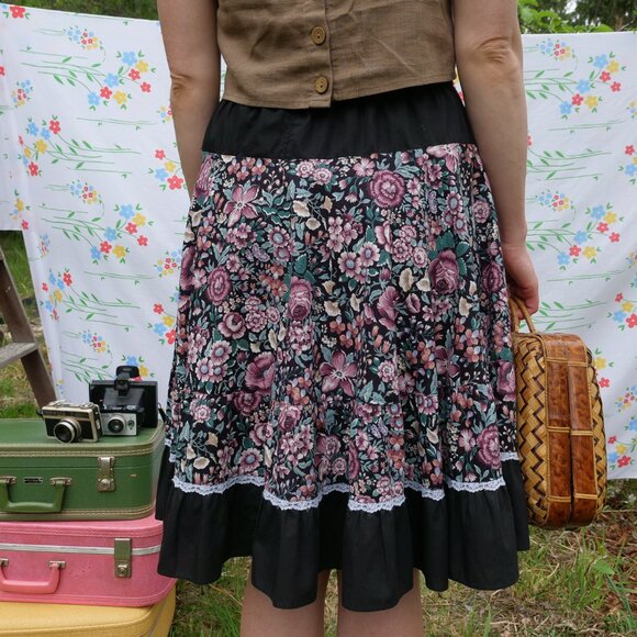 Vintage 1970s Square Dance Skirt 70s Handmade Square Dancing Costume Full Skirt - Picture 9 of 16